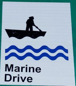 Nova Scotia Destinations, Marine Drive Road sign